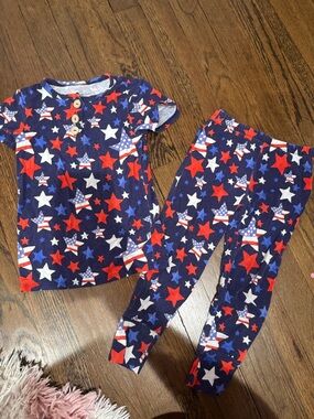 Kids Star-Print Pajama Set - Navy, Red & White Washington posh peanut pj set 3T